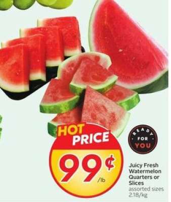 Juicy Fresh Watermelon Quarters or Slices
