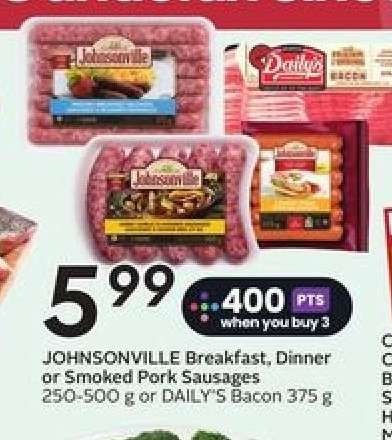 JOHNSONVILLE Breakfast, Dinner or Smoked Pork Sausages
