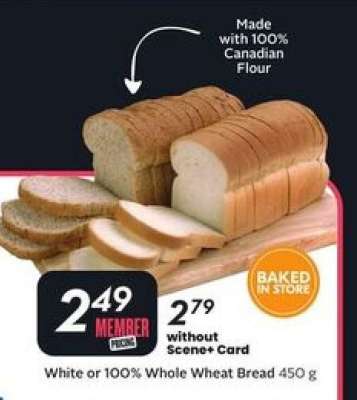 White or 100% Whole Wheat Bread