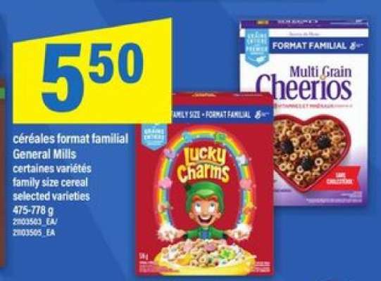 céréales format familial General Mills
