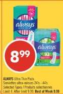 ALWAYS ULTRA THIN PADS
