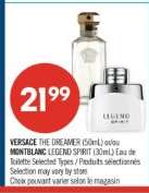VERSACE THE DREAMER (50mL) ou/ou MONTBLANC LEGEND SPIRIT (30mL)