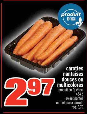 CAROTTES NANTAISES DOUCES OU MULTICOLORES