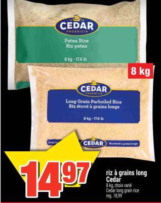 riz à grains long Cedar