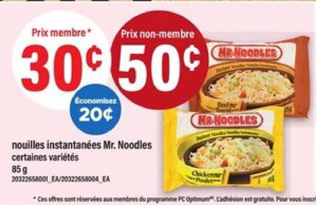NOUILLES INSTANTANÉES MR. NOODLES