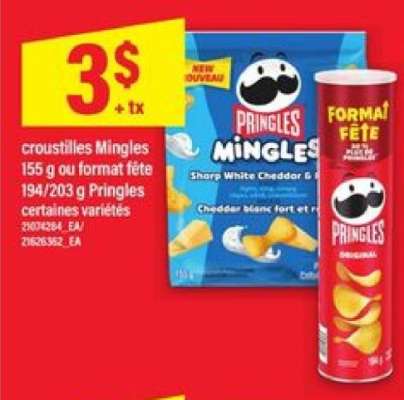 croustilles Mingles ou format fête Pringles