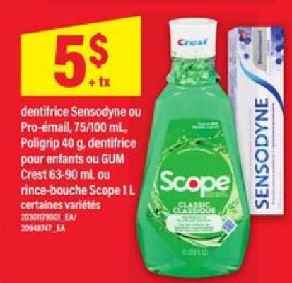 Sensodyne ou Pro-émail, Poligrip, dentifrice pour enfants ou GUM Crest, rince-bouche Scope