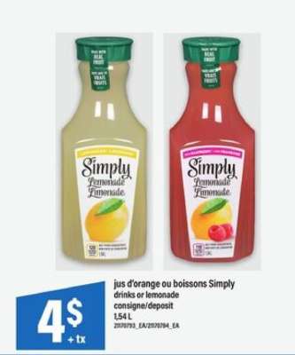 Simply drinks or lemonade