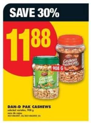 DAN-D-PAK CASHEWS