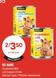NO NAME EVAPORATED MILK