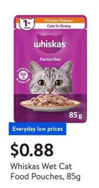 Whiskas Wet Cat Food Pouches, 85g