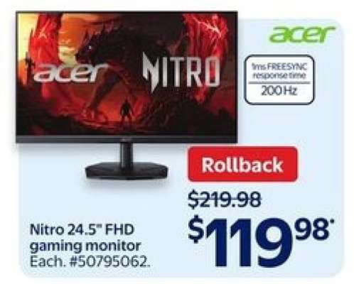 Acer Nitro 24.5" FHD Gaming Monitor