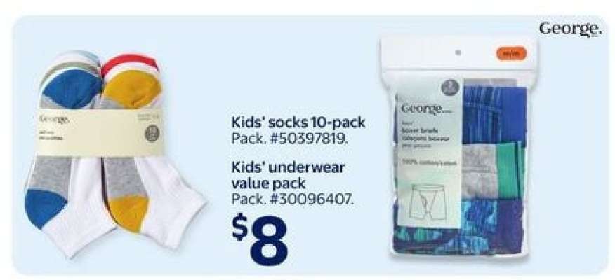 Kids' socks 10-pack and Kids' underwear value pack