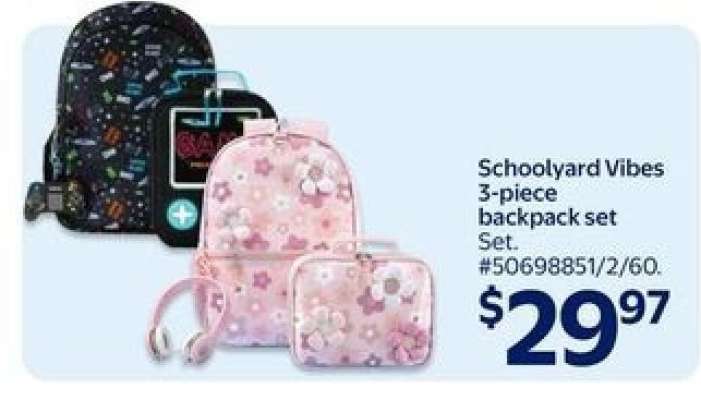 Schoolyard Vibes 3-piece backpack set