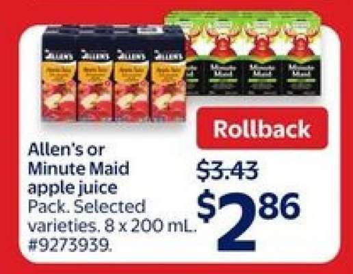 Allen's or Minute Maid apple juice