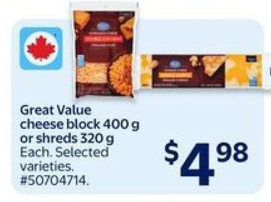 Great Value Cheese Block or Shreds