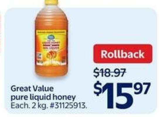 Great Value pure liquid honey