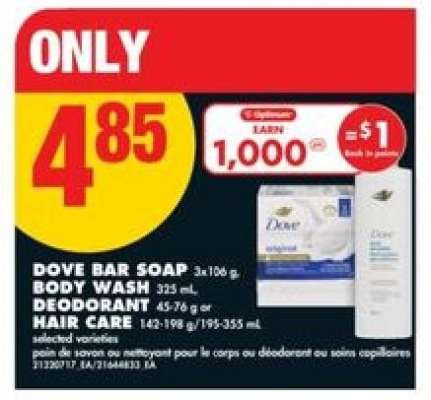 Dove Bar Soap, Body Wash, Deodorant, Hair Care
