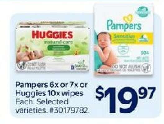 Pampers 6x or 7x or Huggies 10x wipes