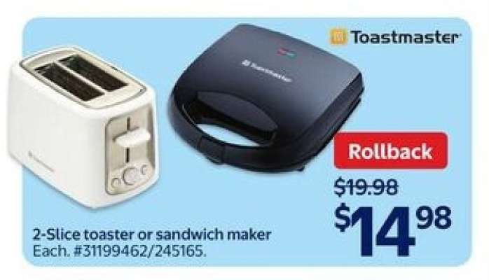 2-Slice Toaster or Sandwich Maker