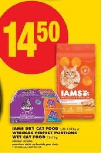 IAMS DRY CAT FOOD / WHISKAS PERFECT PORTIONS WET CAT FOOD