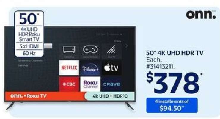 50" 4K UHD HDR TV