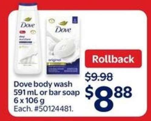 DOVE BODY WASH OR BAR SOAP