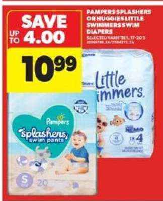 Pampers Splashers or Huggies Little Swimmers Swim Diapers