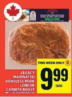 Legacy Marinated Boneless Pork Loin or Carnita Roast