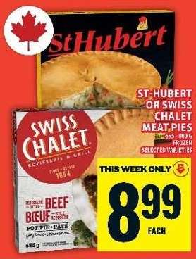 ST-HUBERT OR SWISS CHALET MEAT PIES
