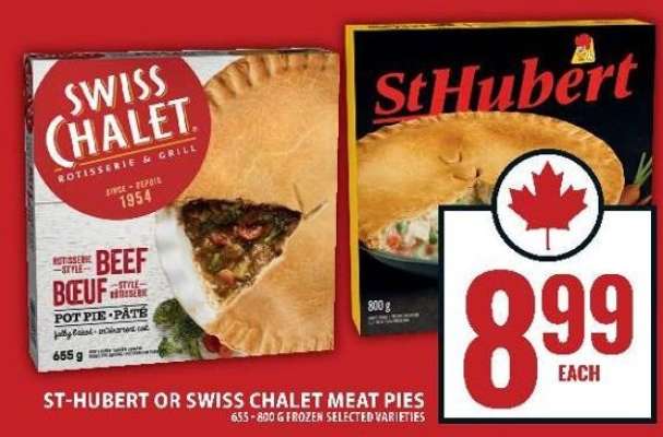 ST-HUBERT OR SWISS CHALET MEAT PIES
