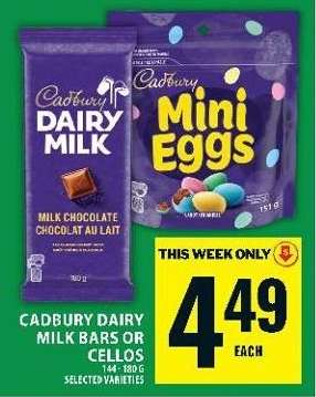CADBURY DAIRY MILK BARS OR CELLOS
