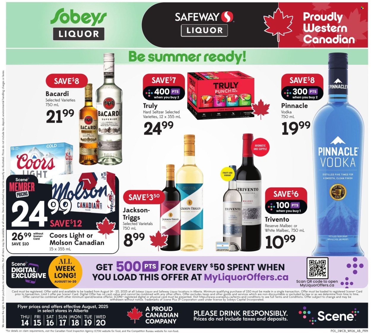 Sobeys Liquor flyer - August 14, 2025 - August 20, 2025. Page 1