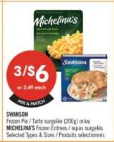 SWANSON Frozen Pie / Michelina's Frozen Entrées