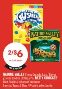 NATURE VALLEY Chewy Granola Bars / BETTY CROCKER Fruit Snacks