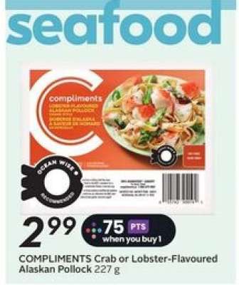 COMPLIMENTS Crab- or Lobster-Flavoured Alaskan Pollock 227 g