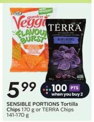 SENSIBLE PORTIONS Tortilla Chips or TERRA Chips