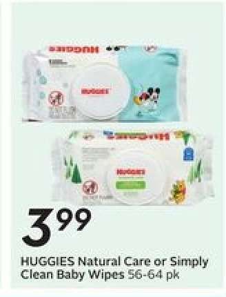 HUGGIES Natural Care or Simply Clean Baby Wipes