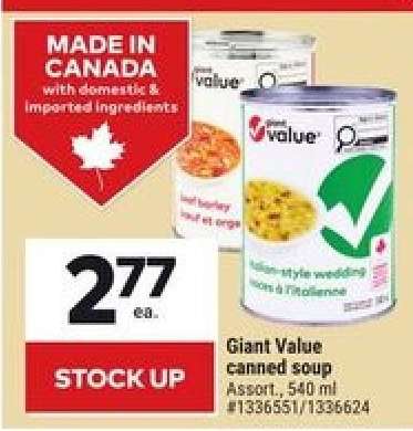 Giant Value canned soup