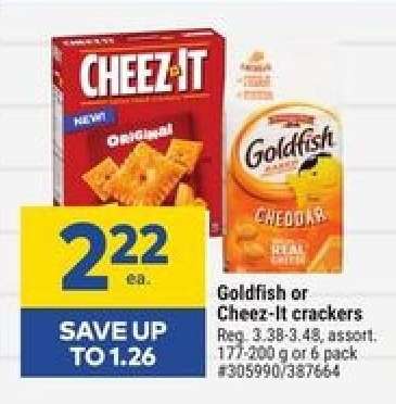 Goldfish or Cheez-It crackers