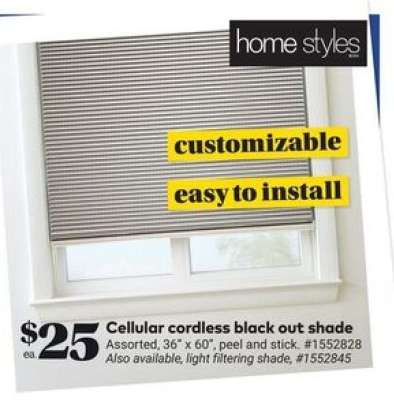 Cellular cordless black out shade