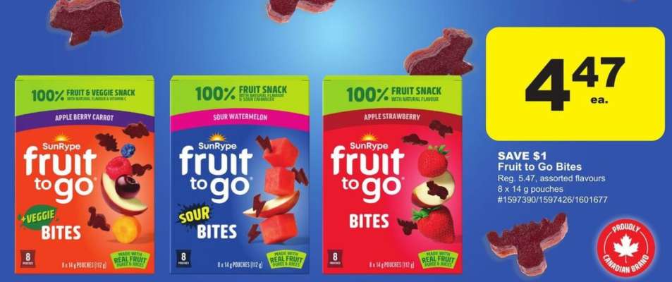SunRype Fruit to Go Bites
