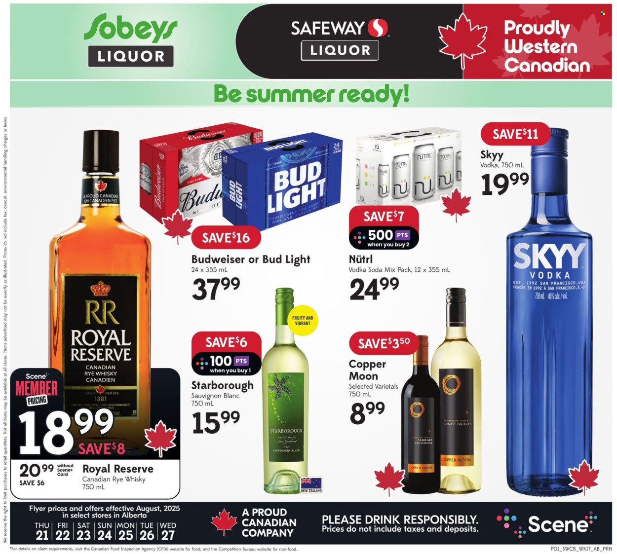 Sobeys Liquor flyer - August 21, 2025 - August 27, 2025. Page 1