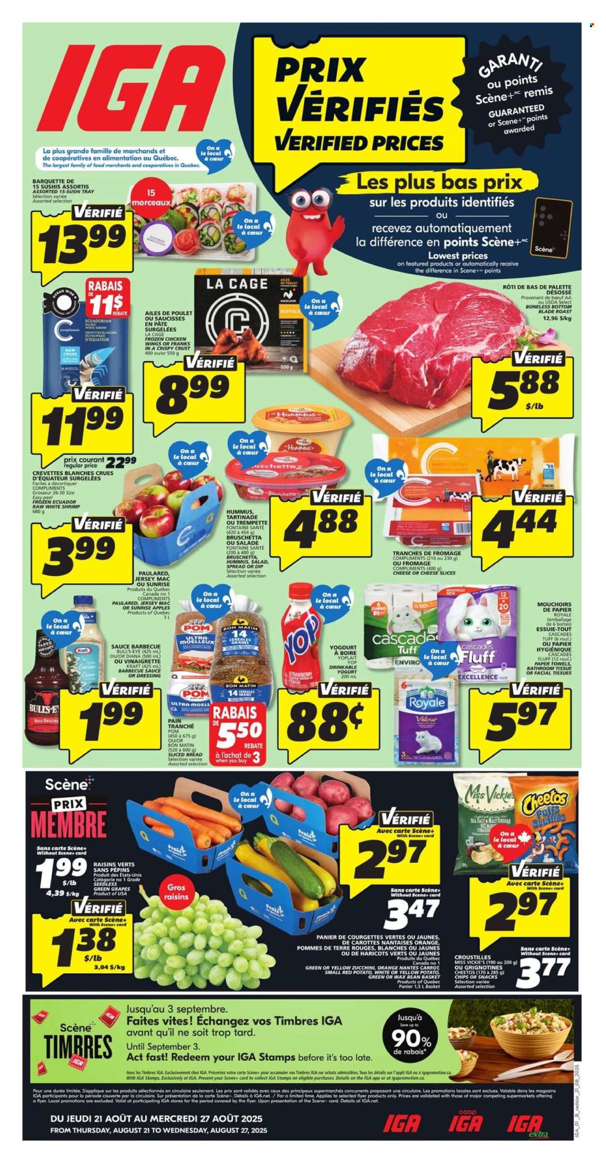 IGA flyer - August 21, 2025 - August 27, 2025. Page 1