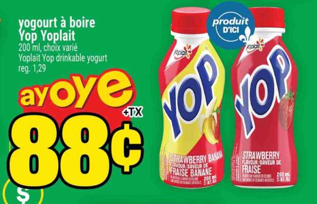 yogourt à boire YOP Yoplait
