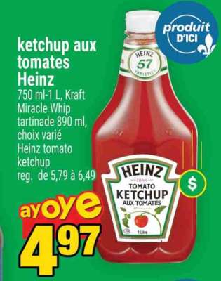 Ketchup aux tomates Heinz
