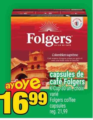 CAPSULES DE CAFÉ FOLGERS