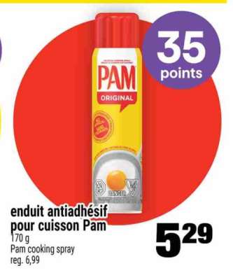 enduit antiadhésif pour cuisson Pam