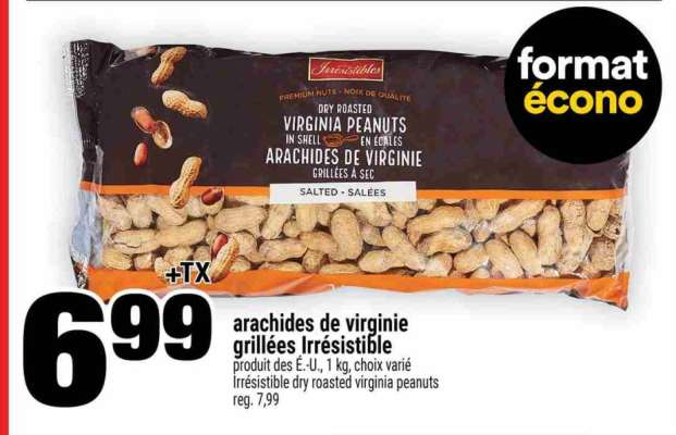 ARACHIDES DE VIRGINIE GRILLÉES IRRÉSISTIBLE