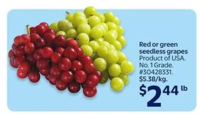 RED OR GREEN SEEDLESS GRAPES